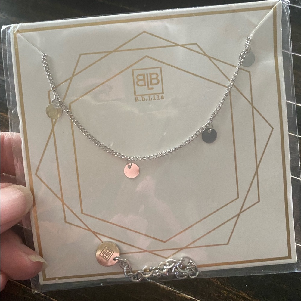 B.B.Lila Spaced Coin Drop Choker NEW